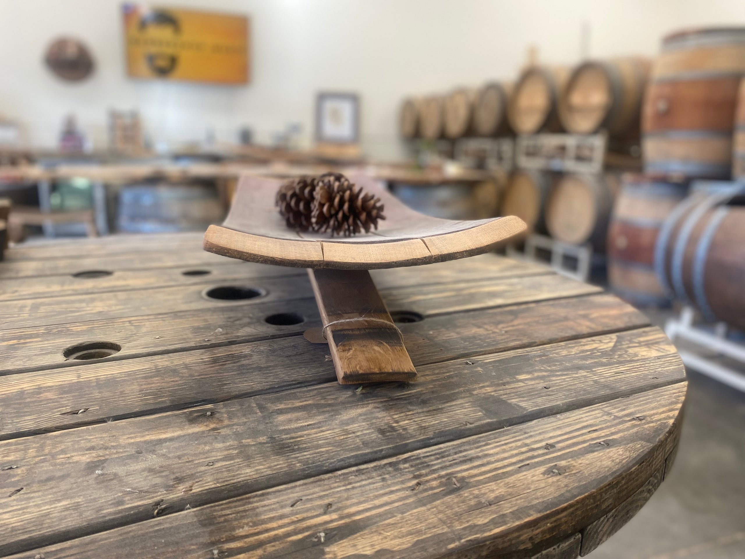 Wine Barrel Stave Tray