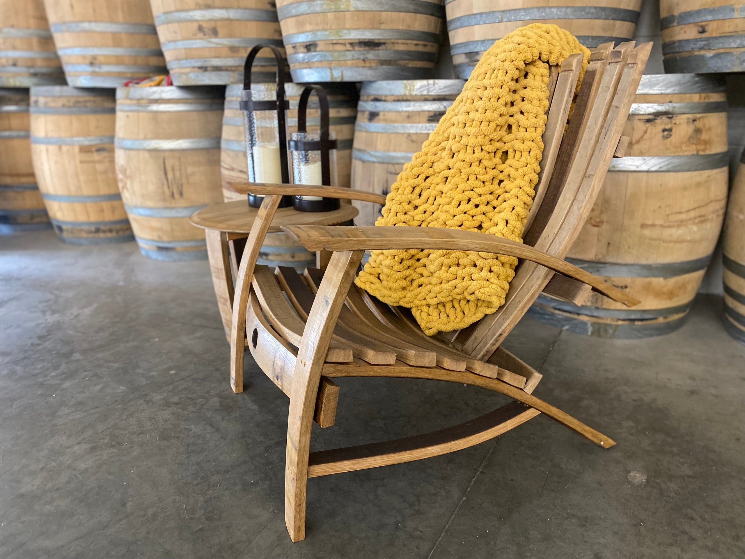 Adirondack Chairs Made of Whiskey or Wine Barrels Hide Barrel